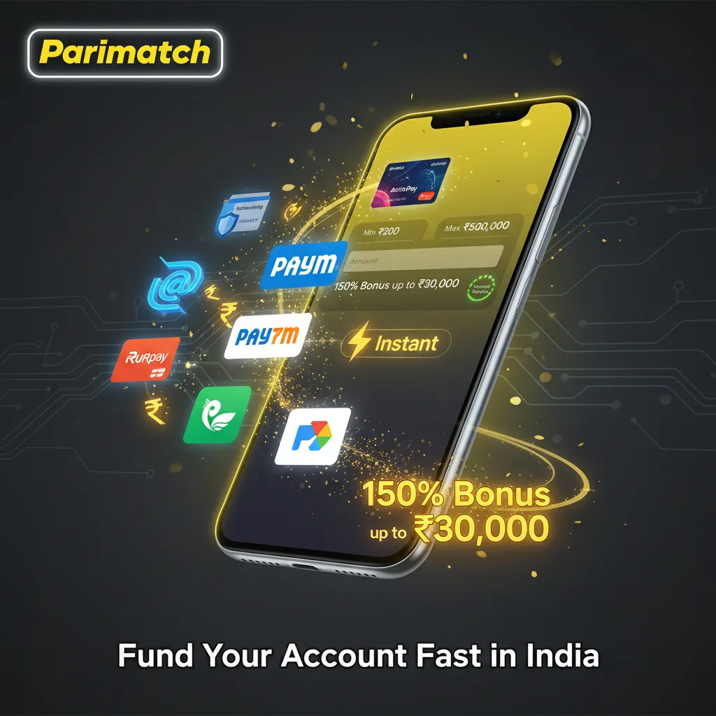 Fund your Parimatch App account fast in India: UPI (Paytm, PhonePe, Google Pay), NetBanking