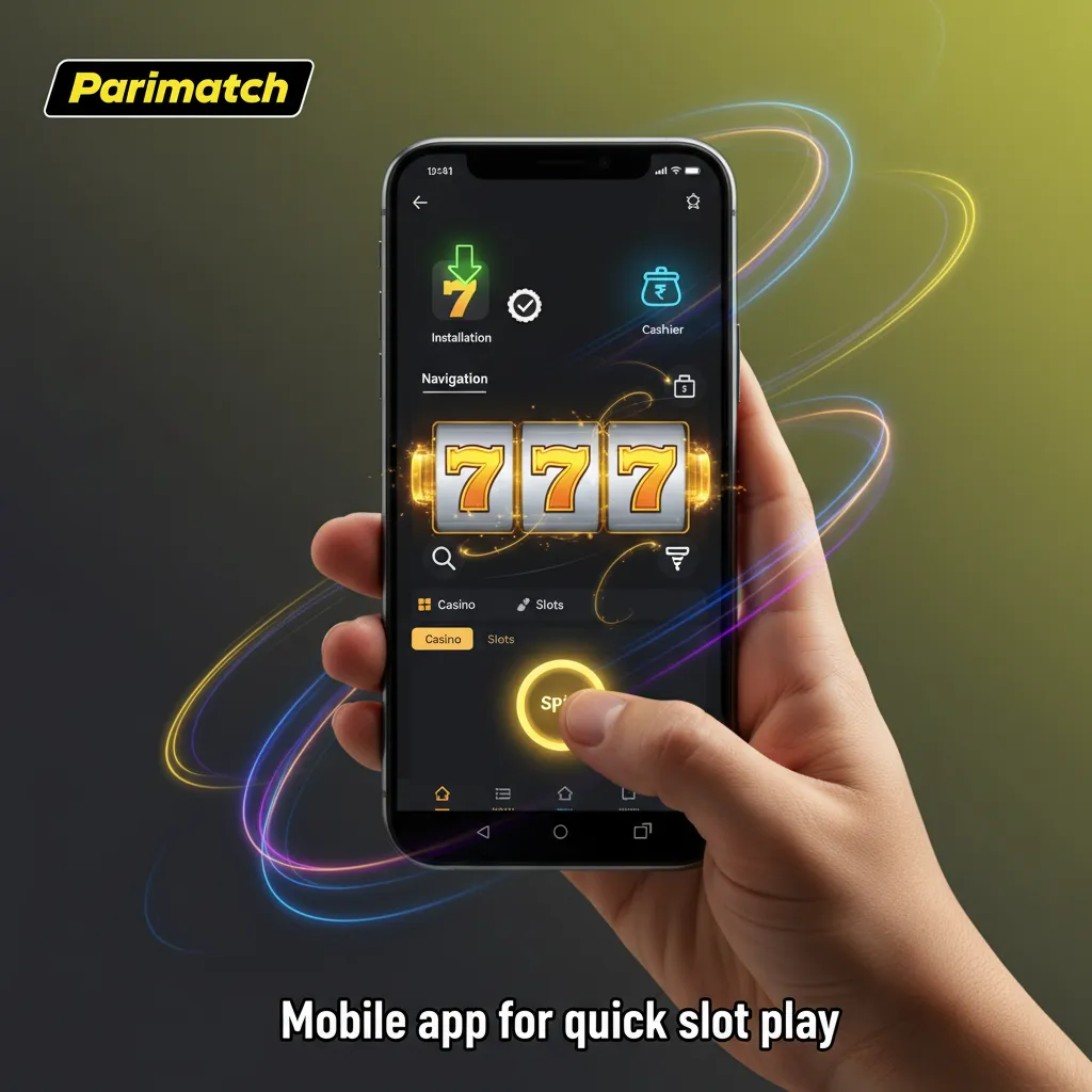 Slots app ar Parimatch: full lobby, search and filters, real-time balance, and one-tap cashier for quick mobile play