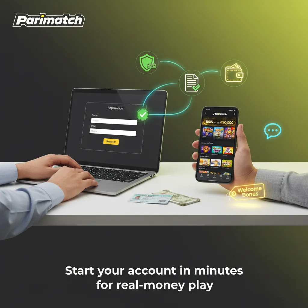 Guide for fast sign-up for real-money sports betting and casino on Parimatch